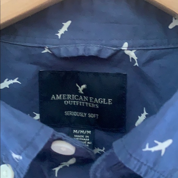 Blue Shark Pattern Shirt - Picture 3 of 4